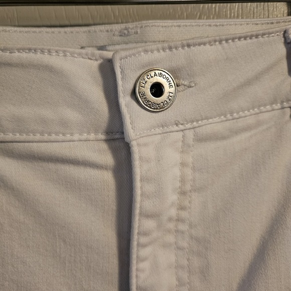 Liz Claiborne Classic Sz‎ 14 Stretch White Cropped Jeans - Picture 4 of 9